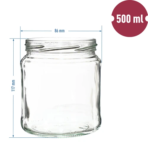 Burk TO 500 ml med guldlock fi82/6 - 6 st. - 6