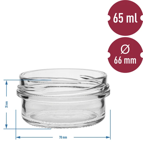 Burk TO 65 ml med färgglatt lock fi66 - 6 st. - 6