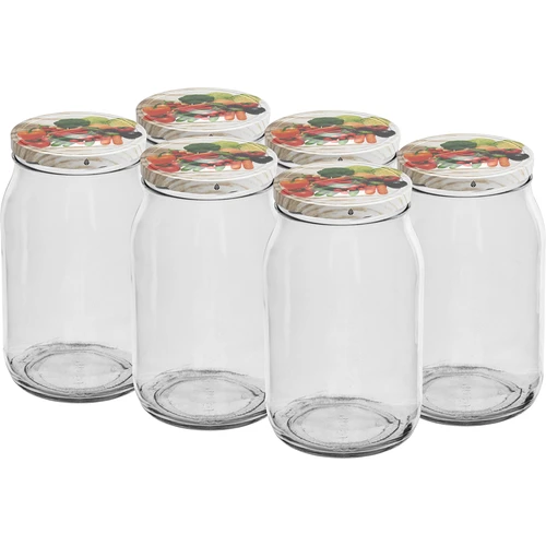 Burk TO 900 ml med färgat lock fi82/6 - 6 st.