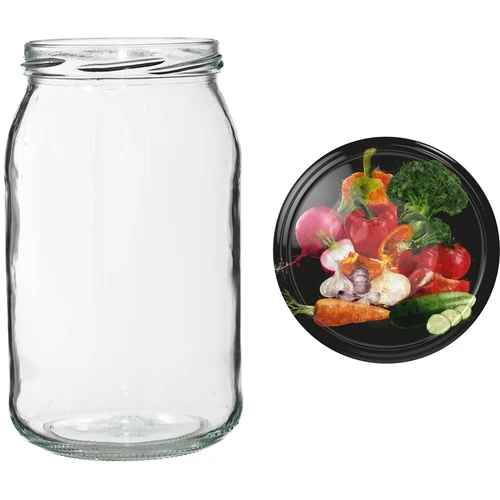 Burk TO 900 ml med färgat lock fi82/6 - 6 st. - 12