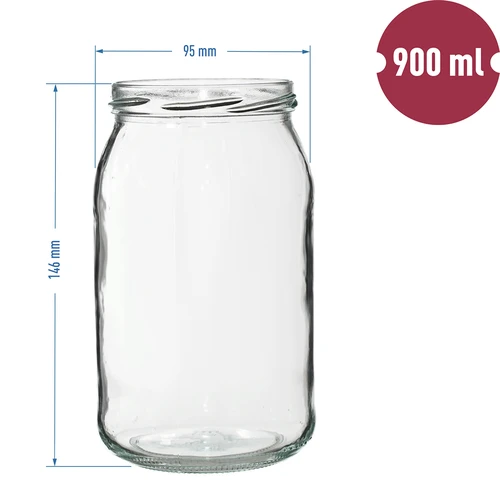 Burk TO 900 ml med färgat lock fi82/6 - 6 st. - 2