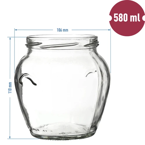 Burk TO Amfora 580 ml med färgglatt lock fi82/6-6st. - 6