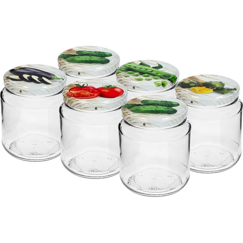 Burk TO, tjockis 580ml med färgglatt lock fi82/6, 6 st. - 2