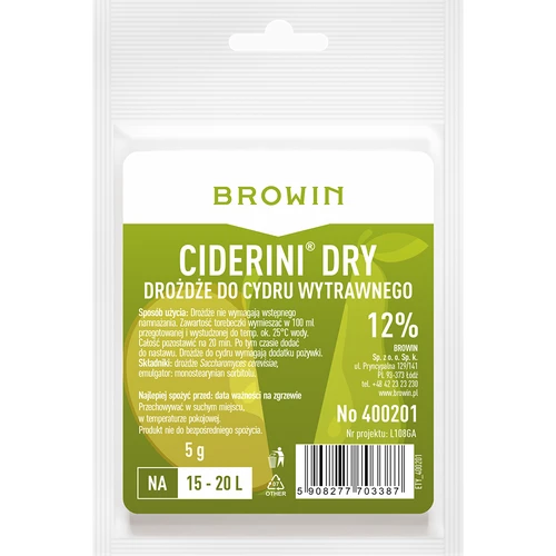 Ciderjäst Ciderini Dry, 5 g  - 1 
