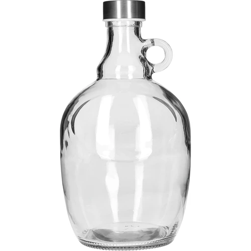 Damejeanne 1,5 L, med metallock fi 43 mm och handtag