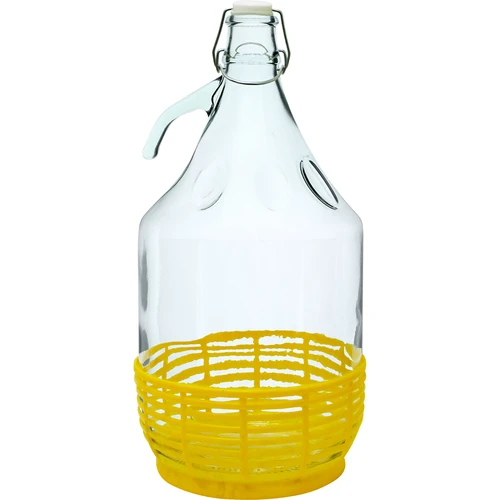 Damejeanne 5 L - plastkorg, trådstängning