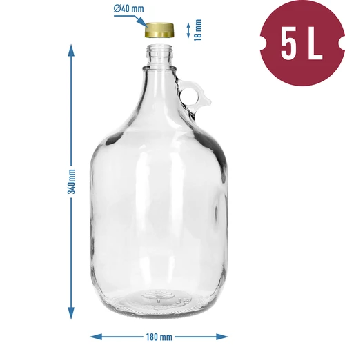Damejeanne Dama 5 L med skruvlock - 6