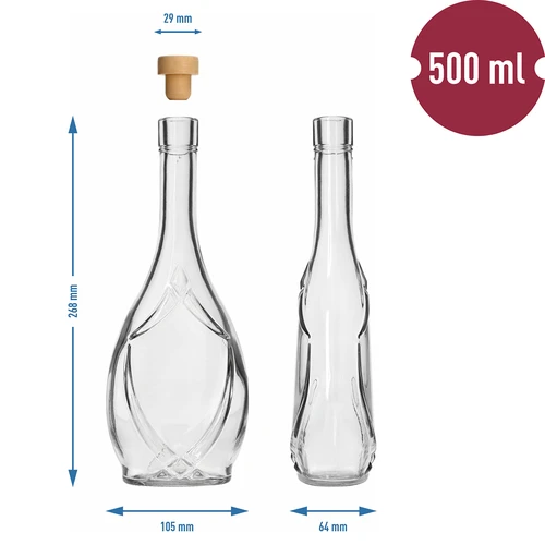 Dekorativ flaska ICONA 500 ml, med svampformad korkpropp, 1 st. - 5
