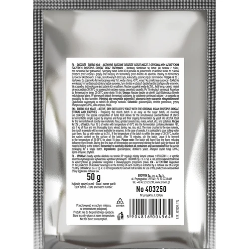 Destillerijäst Turbo Koji, 50 g (utan mäskning!) - 2