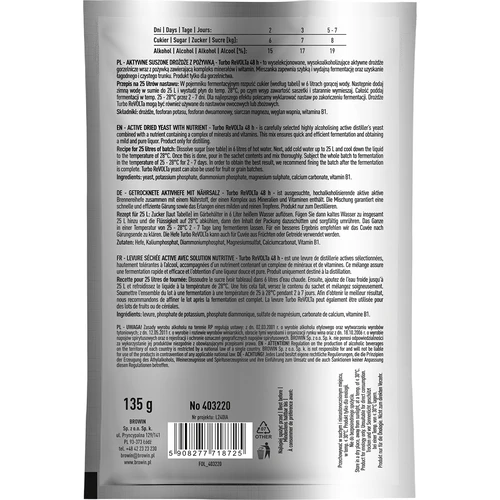 Destillerijäst Turbo reVOLTa 48h - 2
