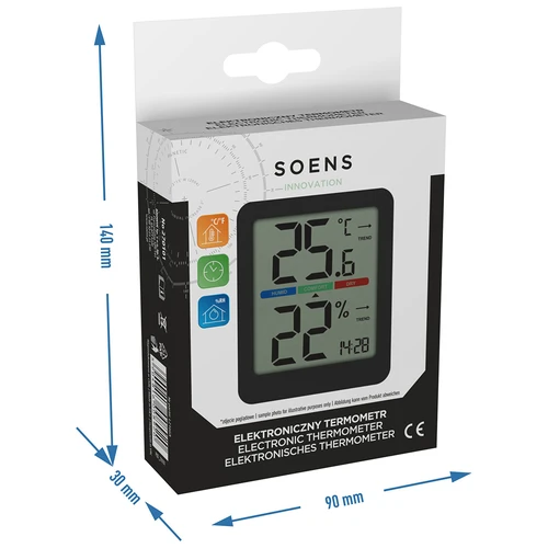 Elektronisk rumstermometer, svart - 10