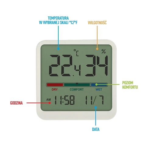 Elektronisk rumstermometer, vit - 7
