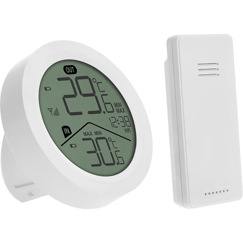 Elektronisk termometer från Soens – med extern sensor, rund, vit - 2