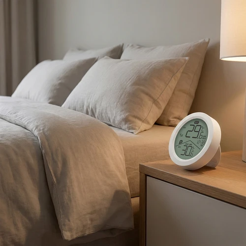 Elektronisk termometer från Soens – med extern sensor, rund, vit - 6
