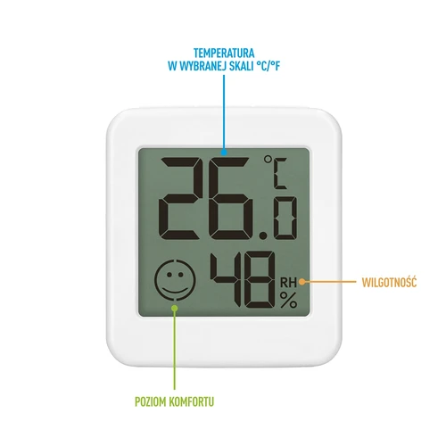 Elektronisk termometer med komfortindikator, vit - 8