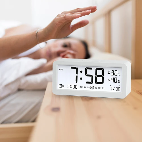 Elektronisk väderstation Soens - vit, med klocka och kalender - 7