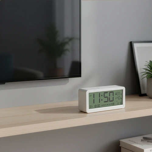 Elektronisk väderstation Soens - vit, med klocka och kalender - 9