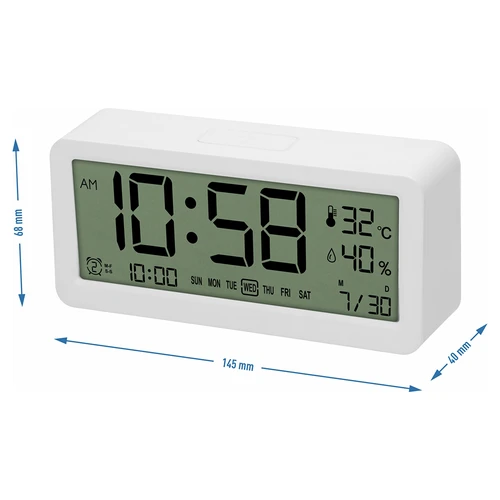 Elektronisk väderstation Soens - vit, med klocka och kalender - 6