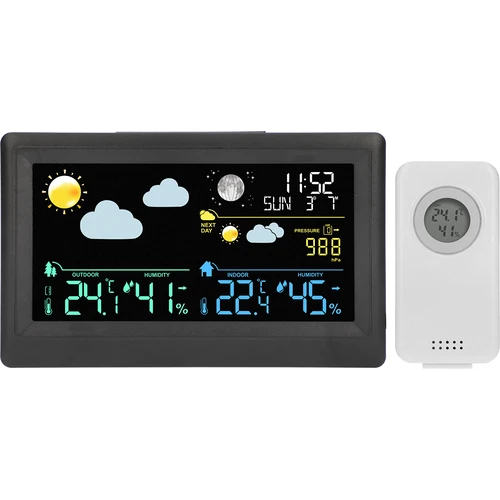 Elektronisk väderstation – trådlös, med sensor, svart - 2