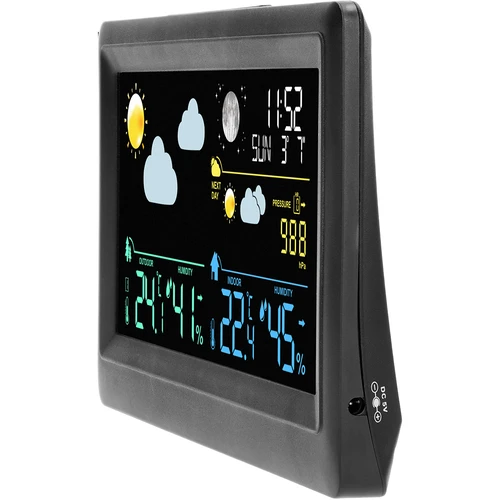 Elektronisk väderstation – trådlös, med sensor, svart - 4