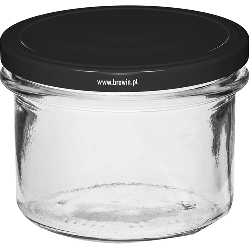 Enkel burk 235 ml (fi82) med svart lock 6 st. - 2