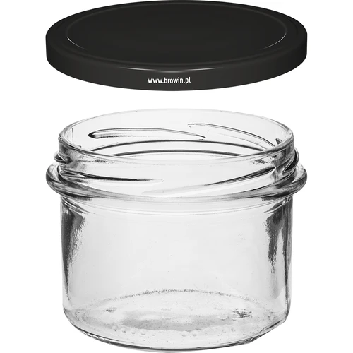 Enkel burk 235 ml (fi82) med svart lock 6 st. - 3