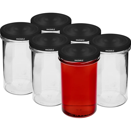 Enkel burk 545ml (fi 82) - med svart lock, 6 st. - 2