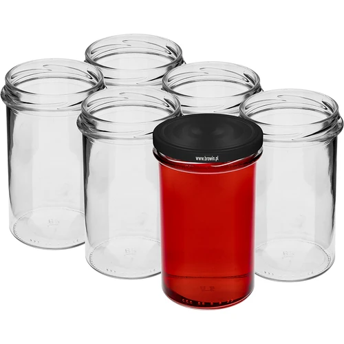 Enkel burk 545ml (fi 82) - med svart lock, 6 st. - 3