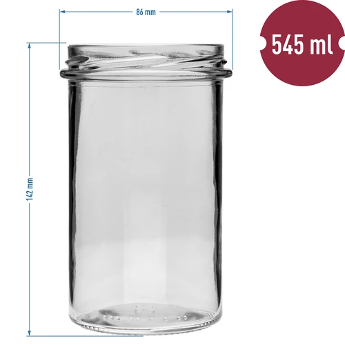 Enkel burk 545ml (fi 82) - med svart lock, 6 st. - 6
