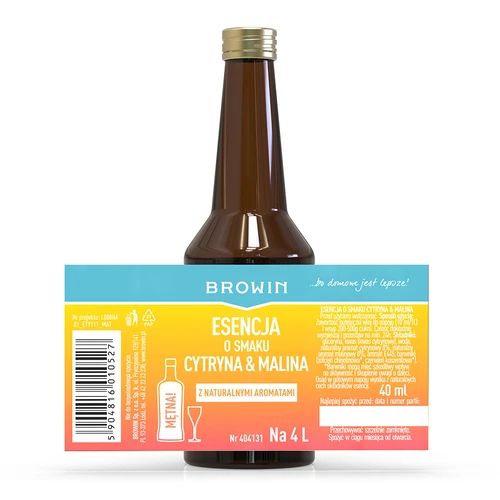 Essens med citron-hallon smak - 40 ml, för 4L - 4