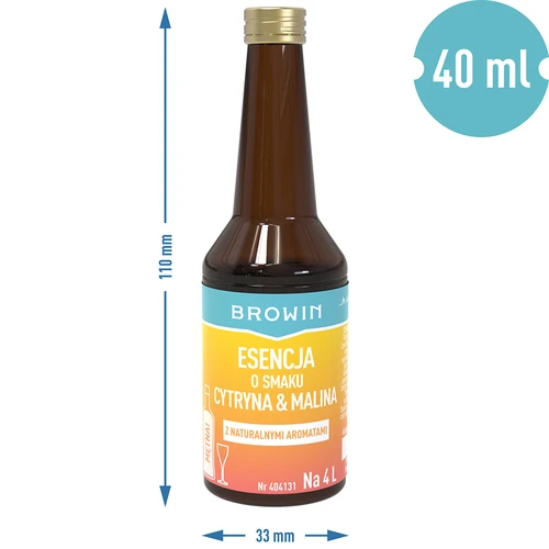 Essens med citron-hallon smak - 40 ml, för 4L - 7