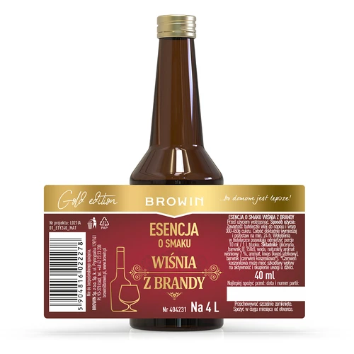 Essens med smak av Körsbär med brandy, 40 ml - för 4 L - 4