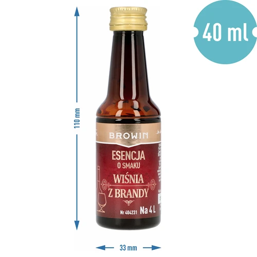 Essens med smak av Körsbär med brandy, 40 ml - för 4 L - 6