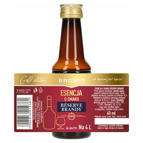 Essens med smak av Reserve Brandy, 40 ml, för 4 L - 4
