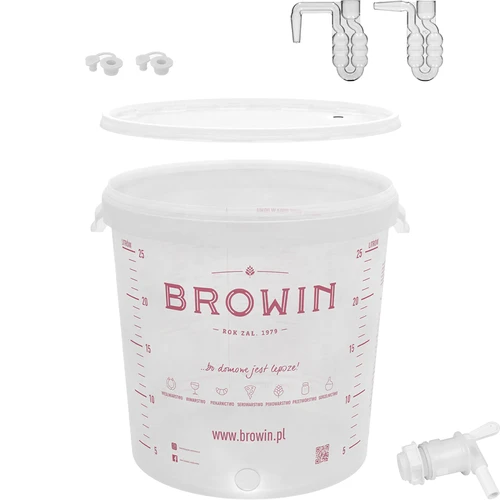 Fermenteringsbehållare 30 L med lock och kran