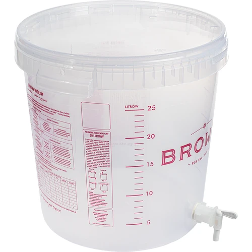 Fermenteringsbehållare 30 L med lock och kran - 2