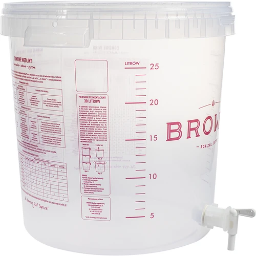 Fermenteringsbehållare 30 L med lock och kran - 5