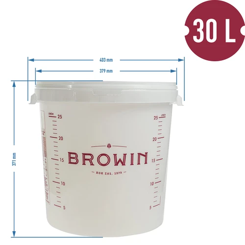 Fermenteringsbehållare med lock 30 L - 13