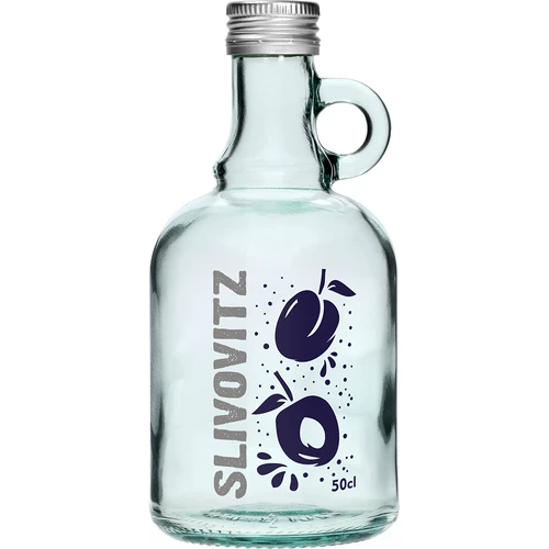 Flaska 0,5 L med skruvlock och 2-färgstryck Slivovitz - 4 st. - 3