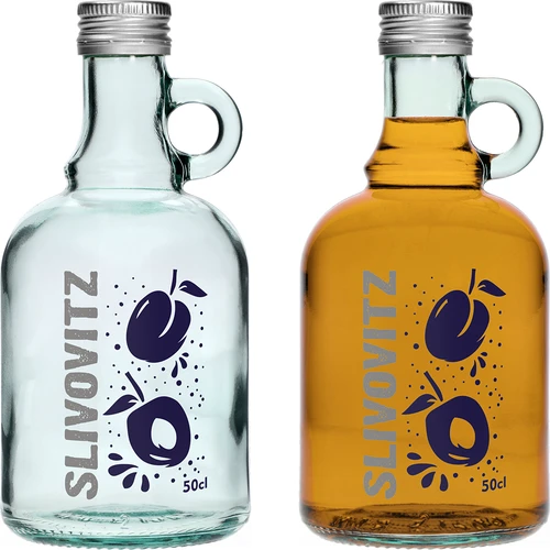 Flaska 0,5 L med skruvlock och 2-färgstryck Slivovitz - 4 st. - 4