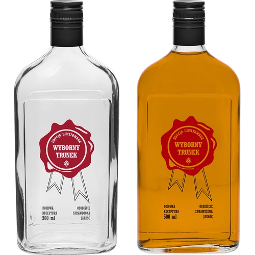 Flaska 500 ml med skruvkork, tryck ”Wyborny Trunek”, 1 st. - 4