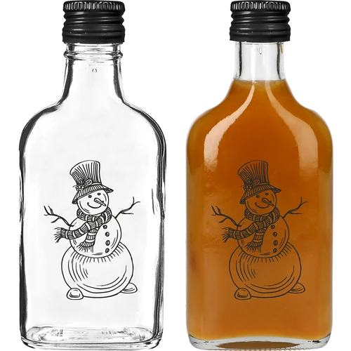 Plunta 200 ml med skruvkork, tryck 'Snögubbe', 1 st. - 2