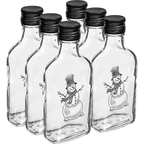 Plunta 200 ml med skruvkork, tryck 'Snögubbe', 1 st. - 4