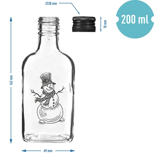 Plunta 200 ml med skruvkork, tryck 'Snögubbe', 1 st. - 5