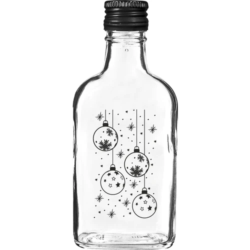 Pluntaflaska 200 ml med skruvkork, tryck "Julkulor", 1 st.