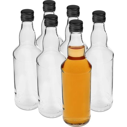 Flaska 500 ml för vodka, med svart skruvkapsyl, 6 st. - 3