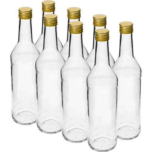 Flaska 500 ml för vodka rak med skruvlock - 8 st.