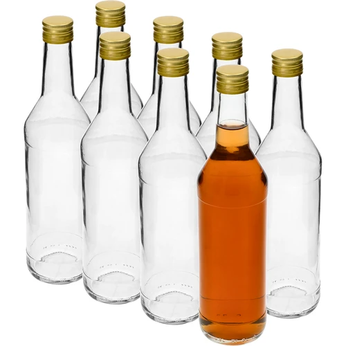 Flaska 500 ml för vodka rak med skruvlock - 8 st. - 2