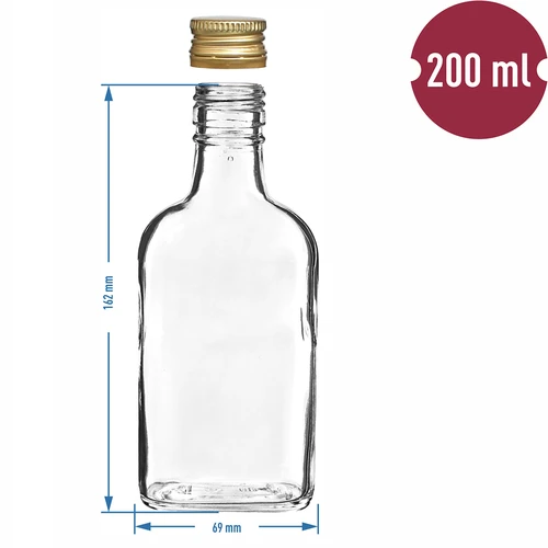 Flaska för likörer fickplunta med skruvlock 200 ml 10 st - 6