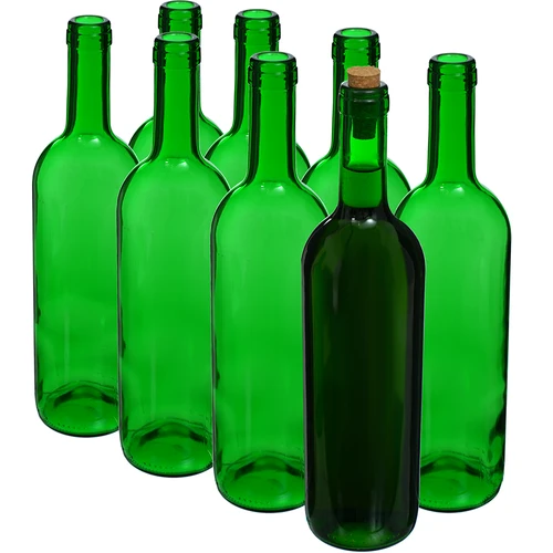Flaska för vin 0,75 L grön - förpackning 8 st. - 2